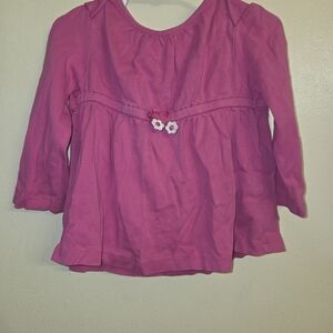 Gymboree Pink Long Sleeve Top with Floral Accents